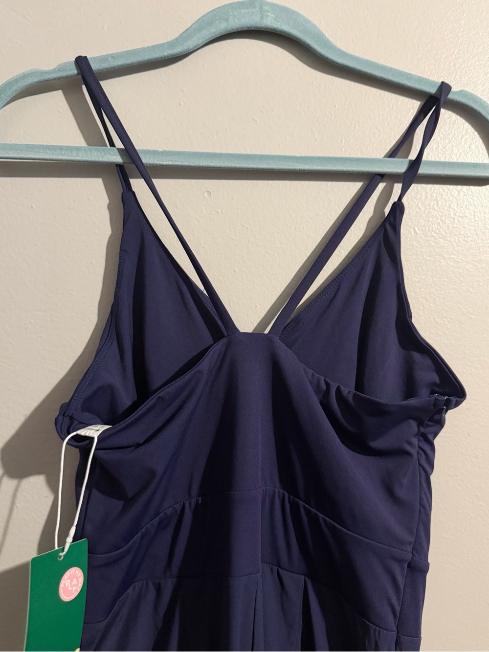 HALARA Navy Blue Wide-Leg Jumpsuit with Spaghetti Straps - Picture 10 of 16